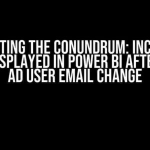 Correcting the Conundrum: Incorrect Email Displayed in Power BI After Azure AD User Email Change