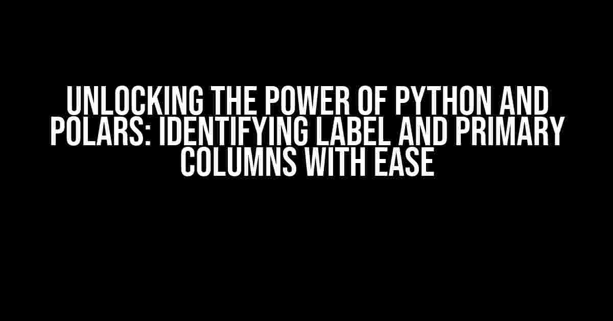 Unlocking the Power of Python and Polars: Identifying Label and Primary Columns with Ease